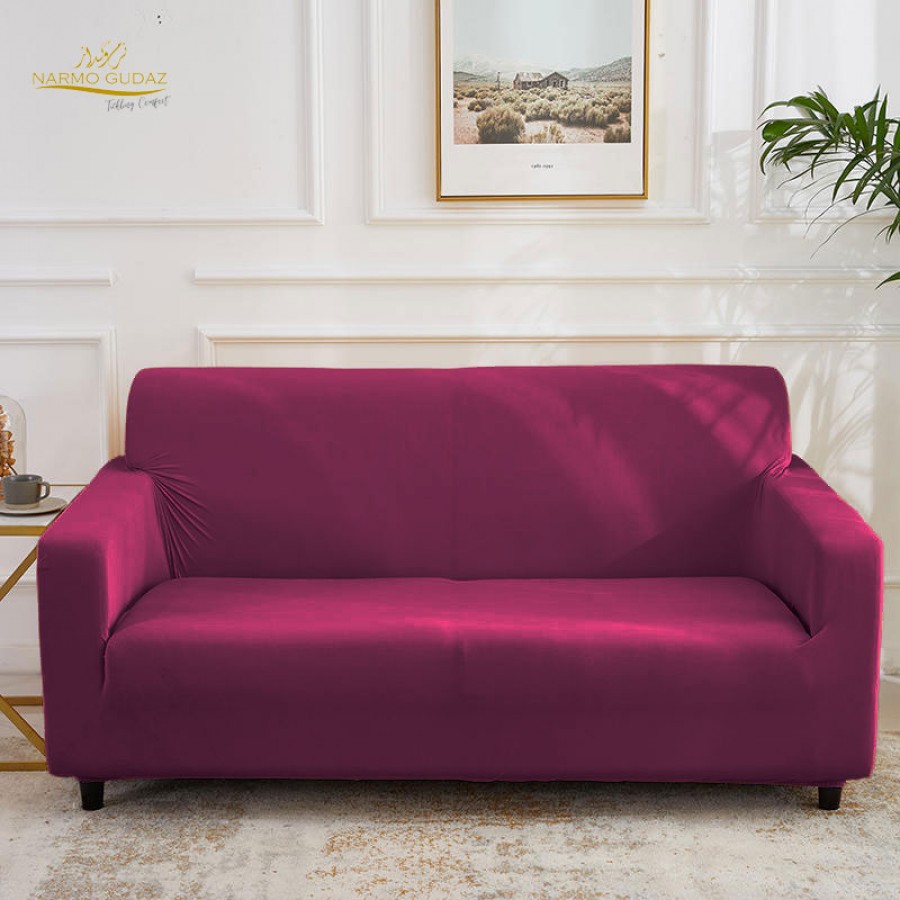 Magenta Jersey Fitted  Sofa Cover Set | Comfortable Couch Cover